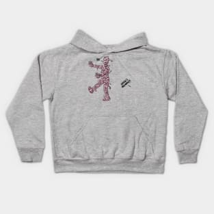 Funny Pink Mummy Escaping Her Child Digital Illustration Kids Hoodie